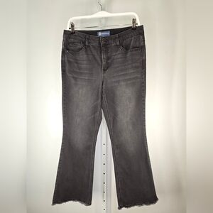 Democracy “Ab”solution High Rise Wide Leg Jeans Frayed Hem Gray Size 10